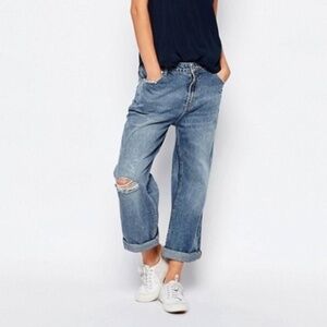 Rollas Classic Loose Fit Ripped Boyfriend Jeans